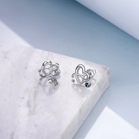 S925 argent Sterling stéthoscope coeur oreille goujon infirmière cristal boucles d'oreilles pour médecin infirmière