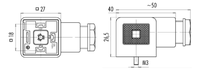 Connecteur d'électrovanne DIN 43650 a B C Code Noir Couleur LED 2 + PE 3 + PE Plastique Métal Type Connecteur IP65