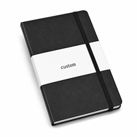 Carnet de notes A5 en cuir PU personnalisé pour entreprises, couverture rigide, couleur unie, avec sangle, pour voyages d'affaires, couverture en tissu
