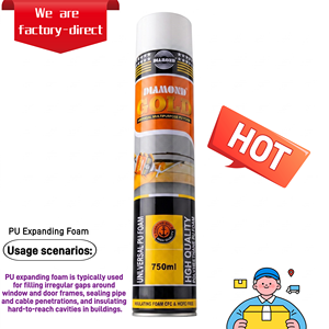 Prix Usine <span class=keywords><strong>Mousse</strong></span> <span class=keywords><strong>Polyuréthane</strong></span> Composée en Spray 750ml Isolation Personnalisée Excellent Prix Ignifuge Robuste pour Travaux de Boiseries et Construction - Product Image 2