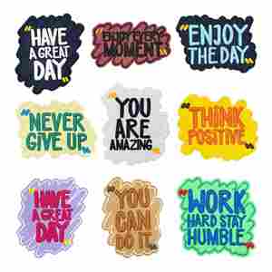 Patchs brodés à repasser avec citations positives et phrases « Have a Great Day » - Product Image 1