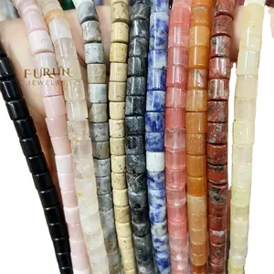 Natural Stones 6x6MM Tube Beads Multi colors Jasper Quartz Jade Gemstone Cylinder Column Spacer Loose beads for Jewelry Making