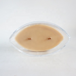 Yayun-tarro de madera ovalado para velas, recipiente de cristal transparente con cera para velas, nuevo diseño - Product Image 5
