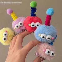 Pompons en tissu colorés, thème Halloween, mignons et originaux, style Teletubbies, pinces à cheveux torsadées, accessoires DIY transfrontaliers