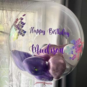LED Clear Single PVC Christmas Birthday Valentine's Wedding Ball Sticker Inflatable Helium Balloon with LED Light Inside - Product Image 3