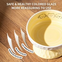Bols surélevés en céramique pour chats, protection du cou, anti-déversement, bol pour nourriture et eau pour animaux de compagnie, assiette pour collations pour chiens et chats