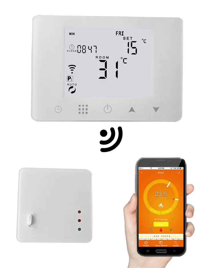 Termostato sem fio do termostato Hy09bw Wifi Digital para filmes quentes Underfloor