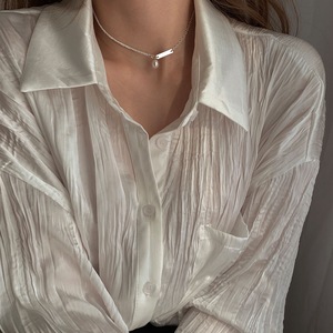 S925 Sterling <b>Silver</b> Freshwater Pearl Necklace For Women Letter Design Everyday Wear <b>Choker</b> Style 385cm Chain Length - Product Image 4