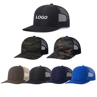 Gorras de Malla de 6 Paneles Estilo Camuflaje Listas para Enviar, Gorras de Golf en Blanco Tipo Trucker Richardson 112 con Diseños Personalizados y Bordados