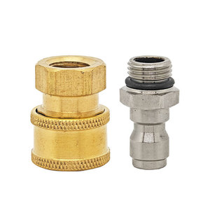 Copper Female Connector 14mm <b>Plug</b> In For Cleaning Machine Water Hose <b>Adapter</b> Stainless Steel Male Connector - Product Image 4