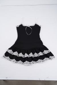 Vestido Mini Sólido Estilo Dulce y Vestido Y2K - Vestido de Fiesta con Tirantes Finos y Cintura Natural con Inserciones de Encaje - Product Image 2