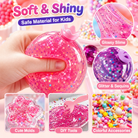 Kit de fabrication de balles squishy Zhorya DIY, ensemble de slime 40 pièces avec moules patte de chat, pomme, cerf, argile légère, jouet anti-stress pour enfants