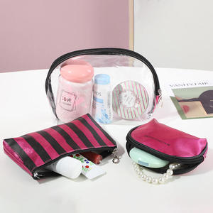 Professionnel imprimé clair Transparent <span class=keywords><strong>Pvc</strong></span> 3 pièces ensemble de sacs cosmétiques ensembles d'emballages cosmétiques de luxe sacs d'emballage cosmétiques - Product Image 2