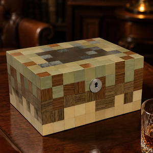 Humidor de Cigarros GUEVARA de Madera Empalmada al por Mayor, Humidor de Escritorio con Revestimiento de Cedro Sólido para Tiendas de Cigarros, Accesorios de Cigarros de Lujo - Product Image 5