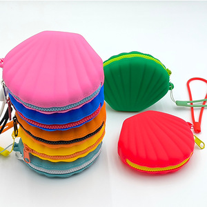 Porte-monnaie en silicone en forme de coquillage, sac de rangement étanche, mini pochette cosmétique avec sangle de poignet pour enfants et adultes - Product Image 4