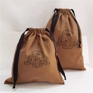 Eco-Friendly Muslin Pouch Custom Logo <b>Printed</b> Cotton <b>Canvas</b> Dust Bag <b>Canvas</b> Drawstring Bag Handbag Cover Dust Bag - Product Image 1