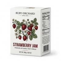 Caja Cuadrada Ecológica Personalizada con Laminado Mate y Cierre Tipo Tuck End para Envasado de Botellas de Mermelada de Frutas