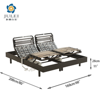 Cadre de lit électrique réglable avec massage, design moderne en métal, taille King, mobilier de chambre intelligent