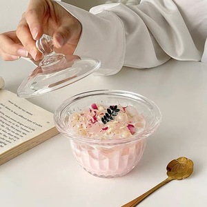 Ciotola da Dessert in vetro trasparente di fascia alta uso domestico raffinato da donna copri orecchie in argento classico con polvere di ghiaccio gelatina di zucchero nido d'uccello - Product Image 3
