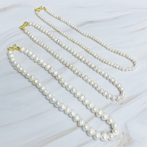 Collana di perle autentiche con chiusura a trifoglio - Product Image 2