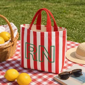 Custom Logo Durable Recyclable Fashion <b>Canvas</b> Large Tote Bag with Hand Length Handle Outdoor Travel <b>Beach</b> Daily Use - Product Image 3