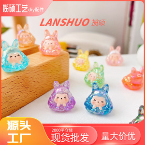 KIKI Rabbit Resin Hair <b>Clips</b> 5.5cm Transparent Cartoon Miniature 3D Creative Accessories Daily Use - Product Image 4