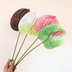 Fleur artificielle Anthurium à tige unique, imprimée en 3D, effet toucher réel, vente en gros directe usine pour mariages, banquets, maisons et hôtels - Product Image 4