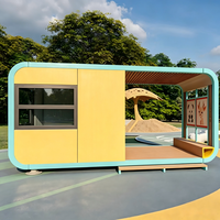 Cabaña Móvil Exterior de 20 pies, Estructura de Acero Duradera con Panel Sándwich para Alojamiento Panorámico, Villa y Almacenamiento