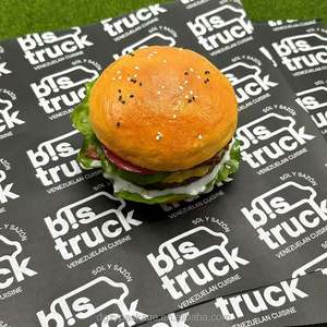 Papier d'emballage pour beurre biodégradable résistant à la graisse imprimé sur mesure, emballage en cire pour sandwichs, hamburgers et aliments - Product Image 1