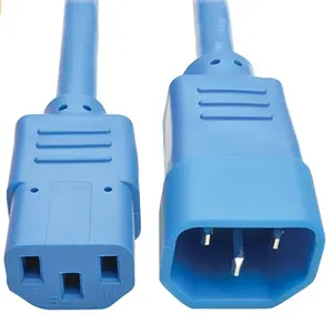 Pendingin imersi cair 4FT 5FT 6FT C13 sampai C14 PUR kabel daya 14AWG CE VDE sertifikasi 10A 250V kabel ekstensi