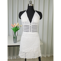 Robe sexy en coton crocheté taille haute, longueur genou, style bohème, corset, décontractée, pour femme, idéale pour l'été et la plage, écologique