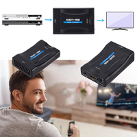 1080P HDMI girişi SCART çıkış ses Video lüks dönüştürücü AV sinyal adaptörü ile USB kablosu kutusu için TV DVD PS4