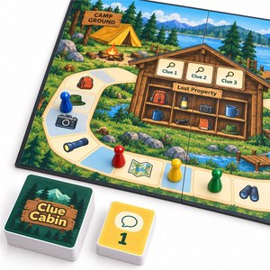 เกมกระดานภาษาอังกฤษแบบกำหนดเอง Fancboard Custom <span class=keywords><strong>Clue</strong></span> Cabin พร้อมกระดาษแข็งพับได้ 4 ทบ สำหรับเด็กอายุ 8-10 ปี |   ภาษาอังกฤษ |   OEM/ODM - Product Image 2
