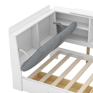 White Multi Functional Children's Storage <b>Bed</b> With Built In Shelves And Drawers For Bedroom <b>Space</b> <b>Saving</b> Design - Product Image 5