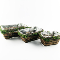 OEM écologique 100% pots de jardin faits à la main en écorce de saule et rotin kit de pots de fleurs suspendus minimalistes pour plantes de bureau en plein air