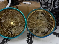 Ruedas de alambre doradas SRX Deep Dish de 22x8, 24x10, 26 pulgadas, 150 radios, para pasajeros, ET 0/5 /-70