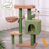 Fabricant personnalisé luxe de haute qualité moderne grande vadrouille verte charpie cactus tour d'arbre à chat grattoir créatif arbre à chat maison
