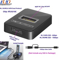 10Gbps USB 3.2 Tipe-C NGFF M.2 Key M/B+M NVME SATA SSD Adapter Card RTL9210C SSD Dock Enclosure Case Dengan Kabel Data