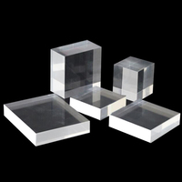 Blocs Acryliques Massifs Transparents Personnalisés, Bases Présentoirs en Perspex Lucite, Cubes Acryliques Cristal Transparents, Rehausseurs de Présentation