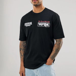 High Quality Cotton Men's T-shirt With Print Latest Design T-shirt <b>Printing</b> Custom <b>Printing</b> 100% Cotton Black T Shirts 300GSM - Product Image 2