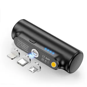 3 IN 1 Design 3000mAh Charger Gift Small Emergency Charger For Samsung Portable Mini Capsule Magnetic Power Bank For iPhone