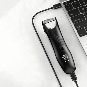Groin & Body Hair Trimmer with <b>Mirror</b> Dual-Head Beard Trimmer & Foil Blades Wet & Dry Groomer Electric Ball Pubic Trimmer <b>Shaver</b> - Product Image 4