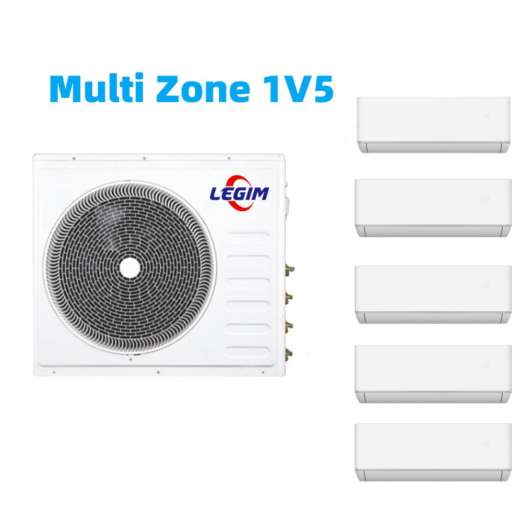 Sistema inteligente de varias zonas, aire acondicionado frío y calor, inversor de múltiples habitaciones, aire acondicionado 2,3, Unidad de CA dividida de 4,5 zonas