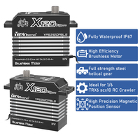 Servomoteur RC haute précision 1/6, 120 kg, couple élevé, engrenage hélicoïdal en acier sans balais, boîtier en aluminium CNC, engrenage métallique, étanche IP67