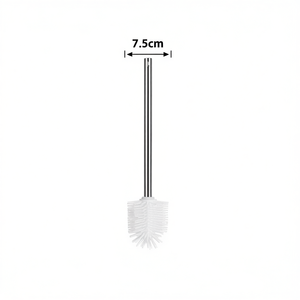 Toilet <b>Brush</b> Stainless Steel Silicone Head 7.5cm White Replacement <b>Brush</b> - Product Image 2