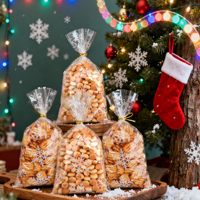 Kerstmis OPP cellofaan traktatiezakjes, transparante snoep- en koekjesgeschenkzakjes met draadjes, groothandel