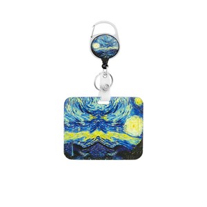 In stock: Night Sky Retractable Badge Clip Keychain with Horizontal <b>ID</b> Card <b>Holder</b>, Double-sided UV Printed Polyester Lanyard - Product Image 5