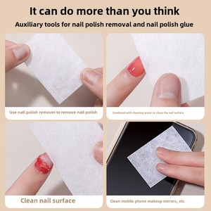 400 lingettes épaissies pour ongles, lingettes démaquillantes sans peluches, tampons de nettoyage personnalisables avec logo pour manucure et beauté - Product Image 4