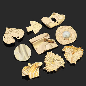 Botones de Costura Personalizados de Fábrica, Botones Irregulares para Ropa con Forma de Concha Marina, Estrella de Mar y Otras Formas Especiales, Botones Metálicos con Vástago para Prendas - Product Image 2