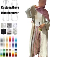 Abaya Kimono d'été en crêpe haut de gamme personnalisée, style ouvert, pour femmes musulmanes de Dubaï, vêtement islamique, cardigan basique, vente en gros